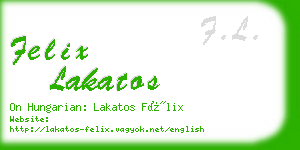 felix lakatos business card